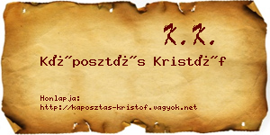 Káposztás Kristóf névjegykártya