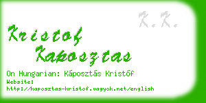 kristof kaposztas business card